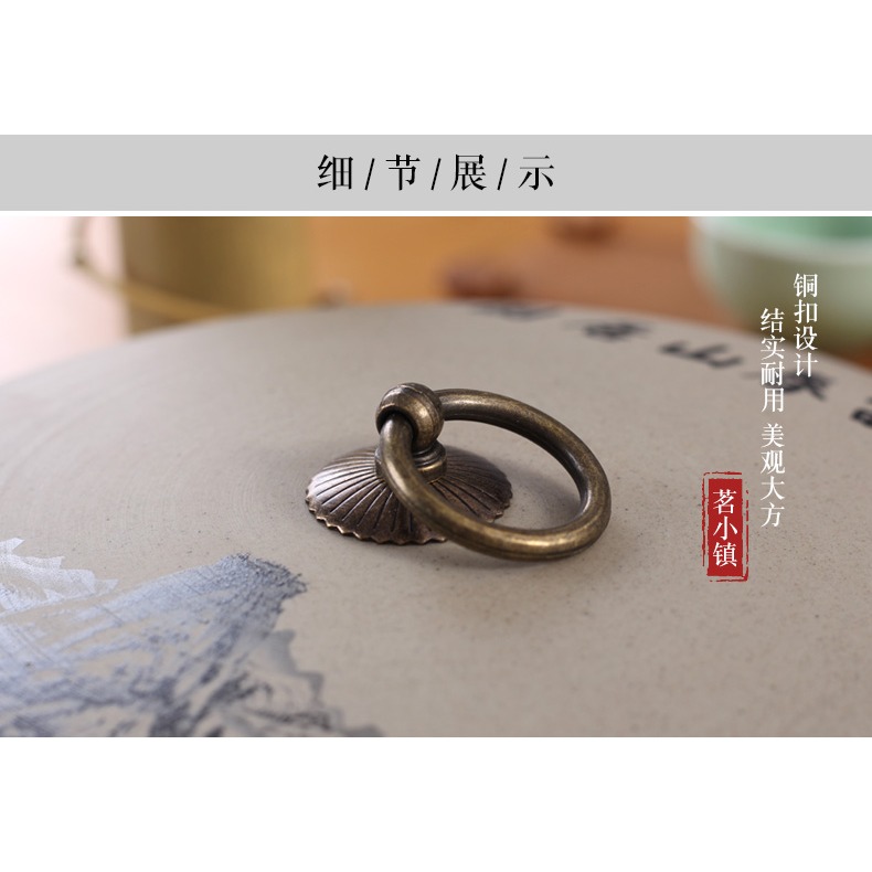 陶土普洱茶葉罐大號普洱七子餅罐醒茶罐茶缸茶罐茶盒陶瓷儲茶罐-細節圖9