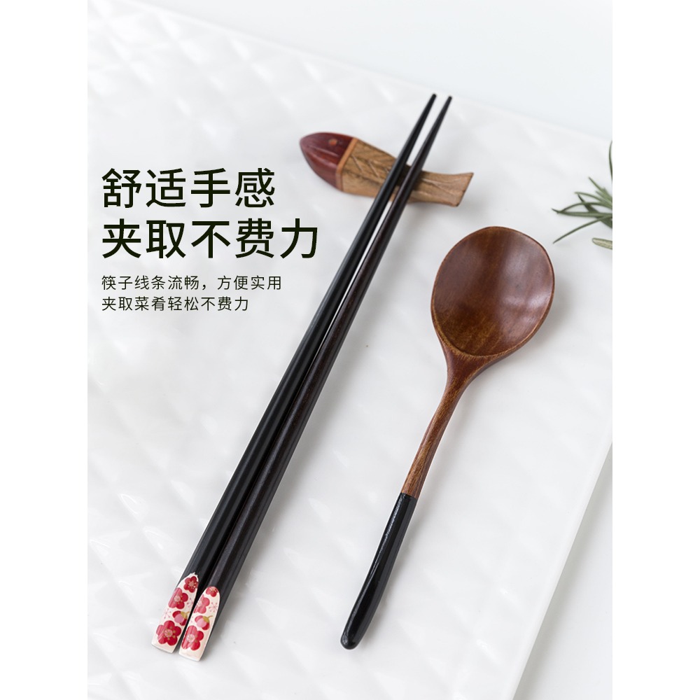 夢境 日式指甲筷子 創意家用斜頭楠木日料筷實木單人情侶筷-細節圖2