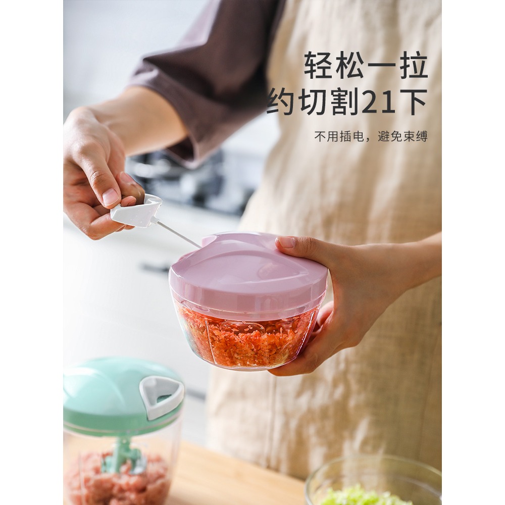 搗蒜泥廚房神器手動攪碎機手拉剁碎辣椒姜蒜蒜蓉剝蒜器家用絞肉機-細節圖2