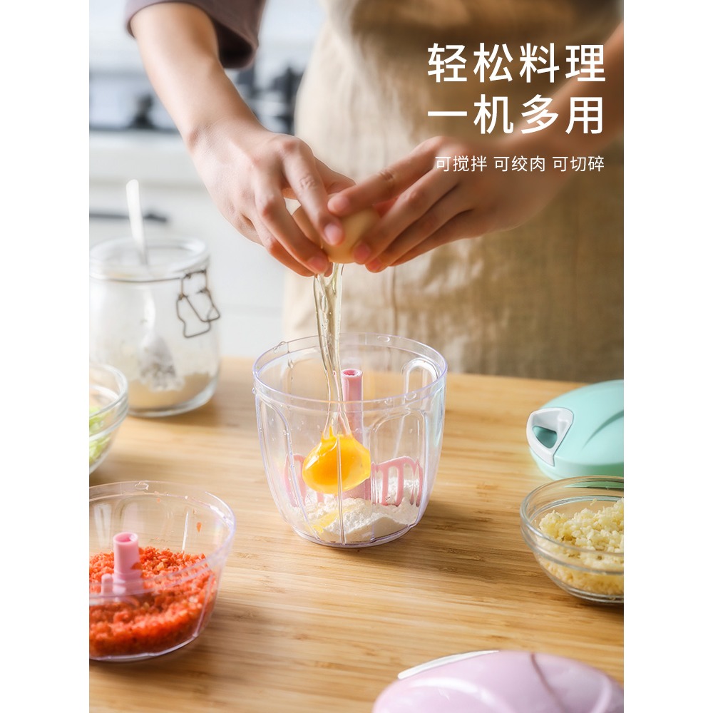 搗蒜泥廚房神器手動攪碎機手拉剁碎辣椒姜蒜蒜蓉剝蒜器家用絞肉機-細節圖5