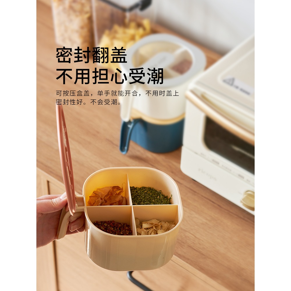 素問 日式佐料收納盒 一體多格家用味精多功能調味品罐調料盒-細節圖3