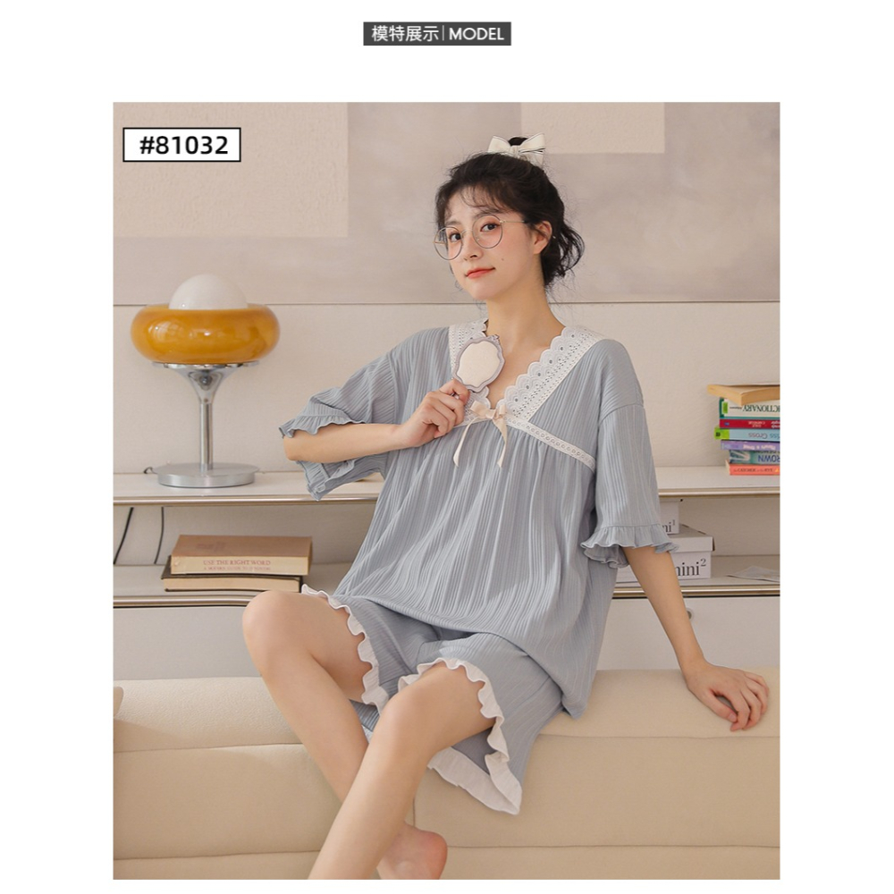 睡衣女夏款純棉年新款短袖大碼公主風薄款可愛春秋家居服套裝-細節圖8
