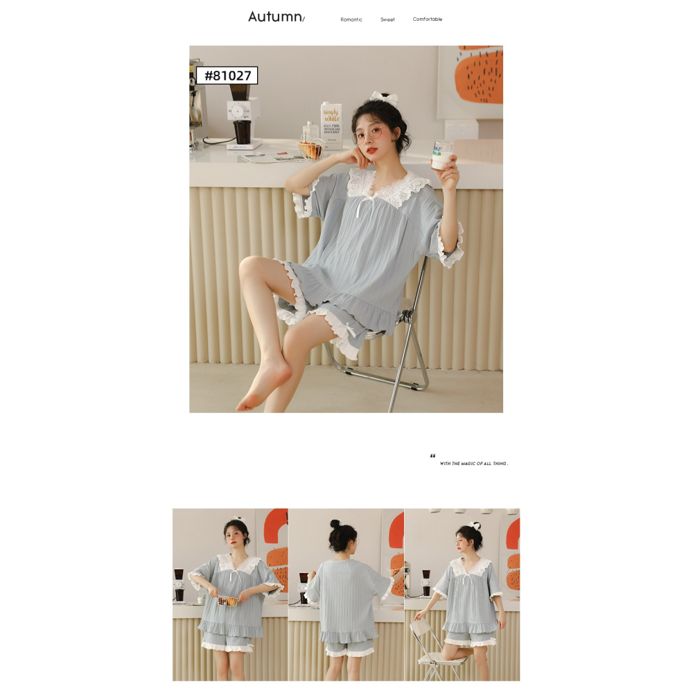 睡衣女夏款純棉年新款短袖大碼公主風薄款可愛春秋家居服套裝-細節圖10