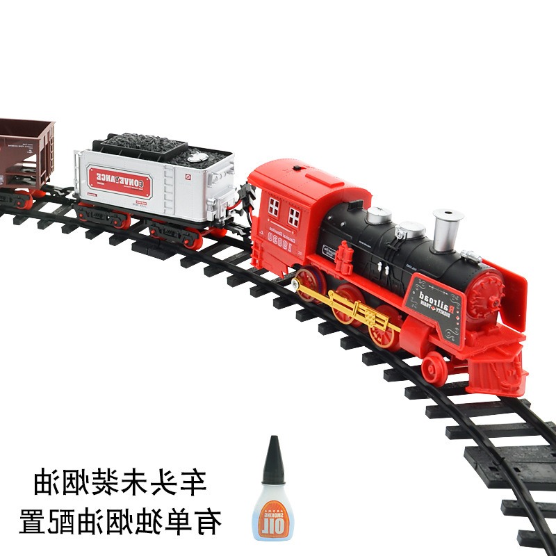 小火車電動玩具冒煙遙控軌道火車仿真可充電蒸汽兒童男孩3-6-10歲-細節圖4