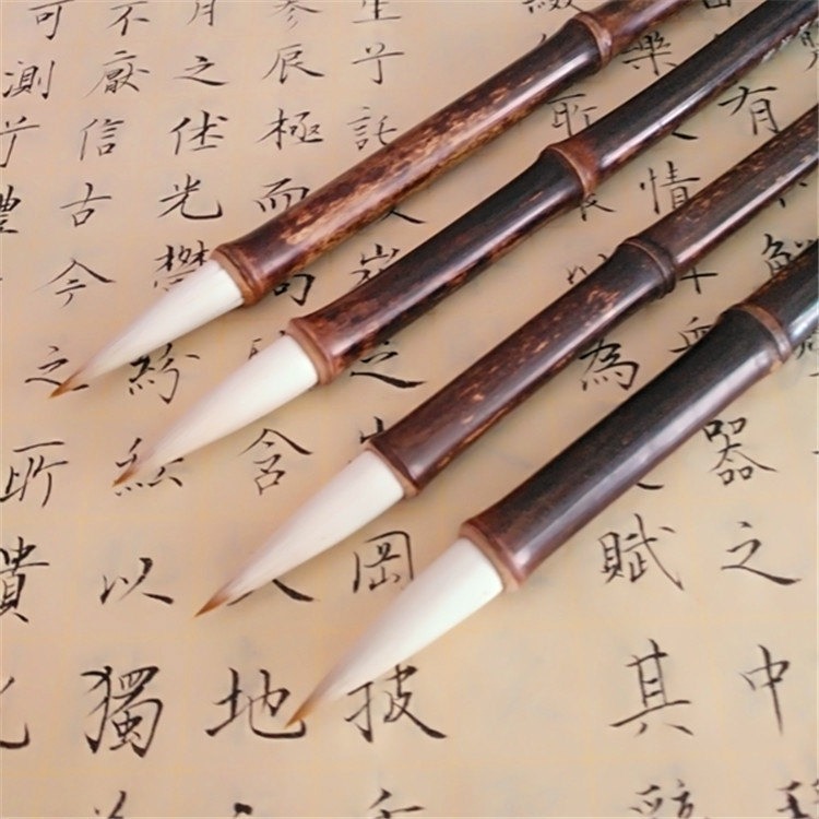 精品熱銷 古竹桿兼毫毛筆 篆書行書楷書草書書畫班專用毛筆練字筆-細節圖3