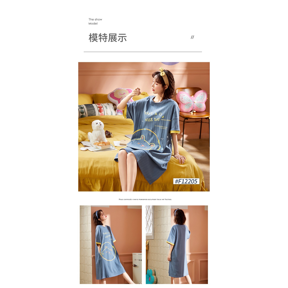 睡裙女士夏季新款純棉寬松薄款短袖甜美可愛春秋款家居服睡衣-細節圖8