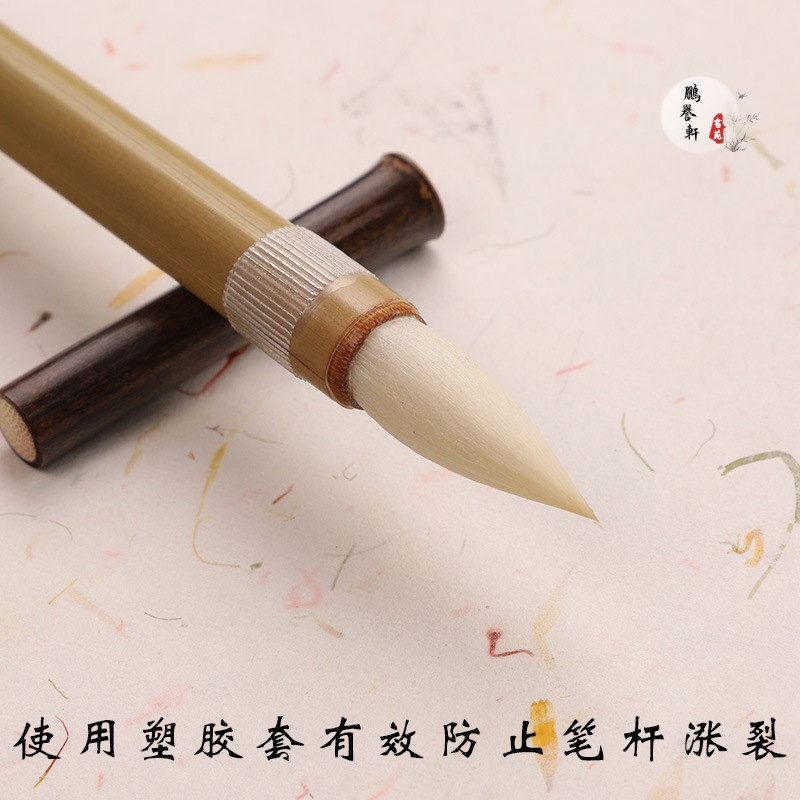出鋒4.0cm精品短鋒蒜頭毛筆細光鋒純羊毫歐楷金石篆書隸書寫意花鳥工筆暈染-細節圖5