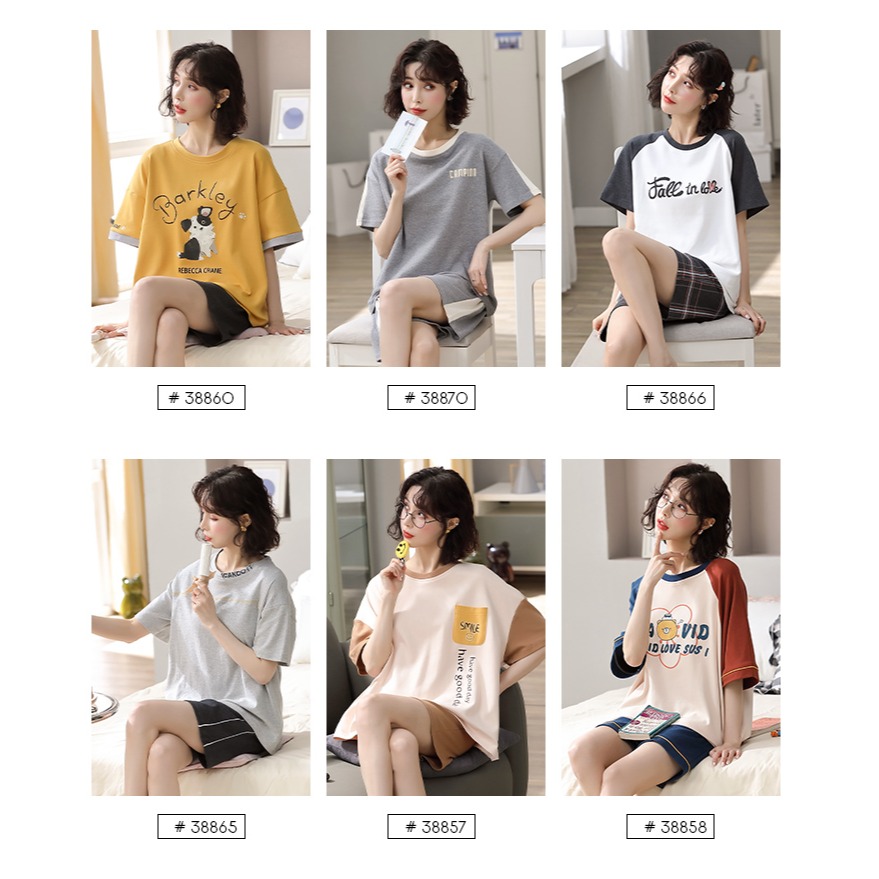 睡衣純棉夏季女士短袖年新款春夏可愛休閑女全棉家居服兩件套-細節圖9