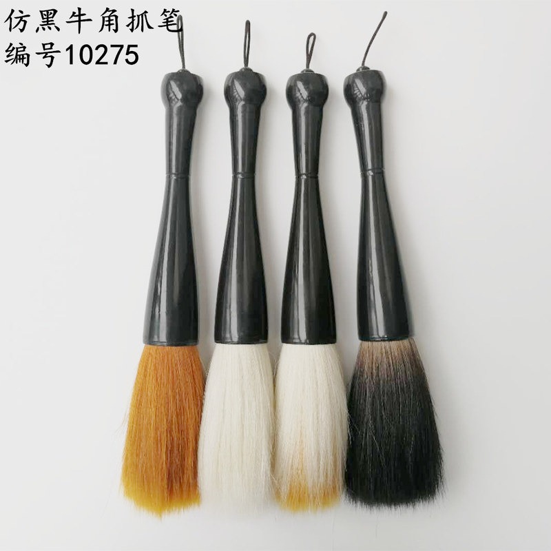 出鋒12cm仿黑牛角大抓筆狼羊兼毫提鬥筆寫對聯寫橫幅寫斗方練大字毛筆-細節圖3