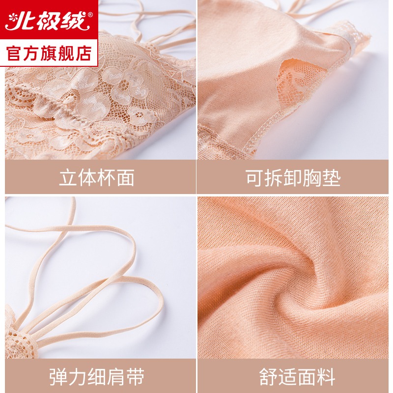 無痕內衣女聚攏收副乳一體式胸墊親膚夏季透氣性感蕾絲美背吊帶-細節圖5