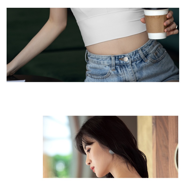 冰絲吊帶小背心白色女夏內搭打底外穿美背一體帶胸墊黑色抹胸上衣-細節圖7