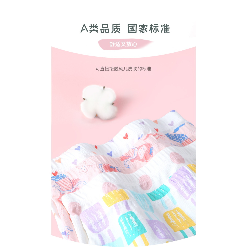兒童內褲女童全棉平角純棉四角100%小女孩女寶寶中大童可愛短褲頭-細節圖8