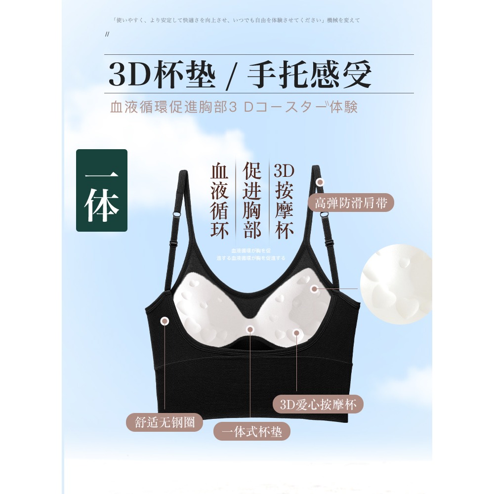 吊帶小背心女夏內搭打底外穿 U型美背爆款黑色白色帶胸墊抹胸上衣-細節圖4