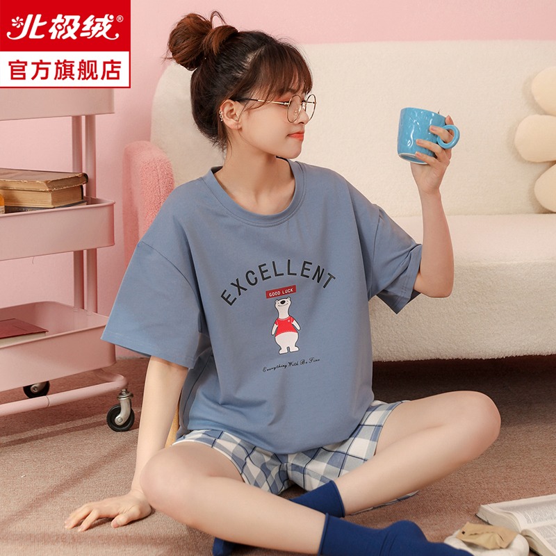 北極絨IP聯名款純棉短袖女士睡衣夏天年新款可外穿薄款家居服-細節圖2