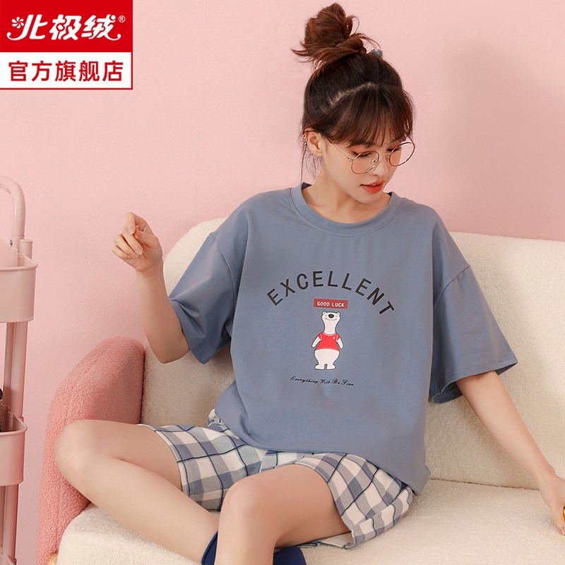 北極絨IP聯名款純棉短袖女士睡衣夏天年新款可外穿薄款家居服-細節圖4