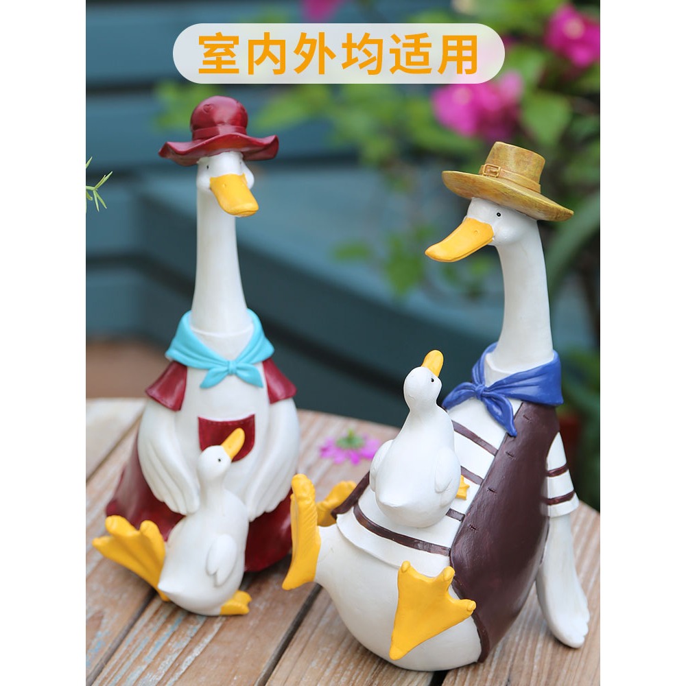 創意鄉村卡通鴨子擺件可愛仿真動物戶外庭院花園陽臺裝飾造景擺設-細節圖2