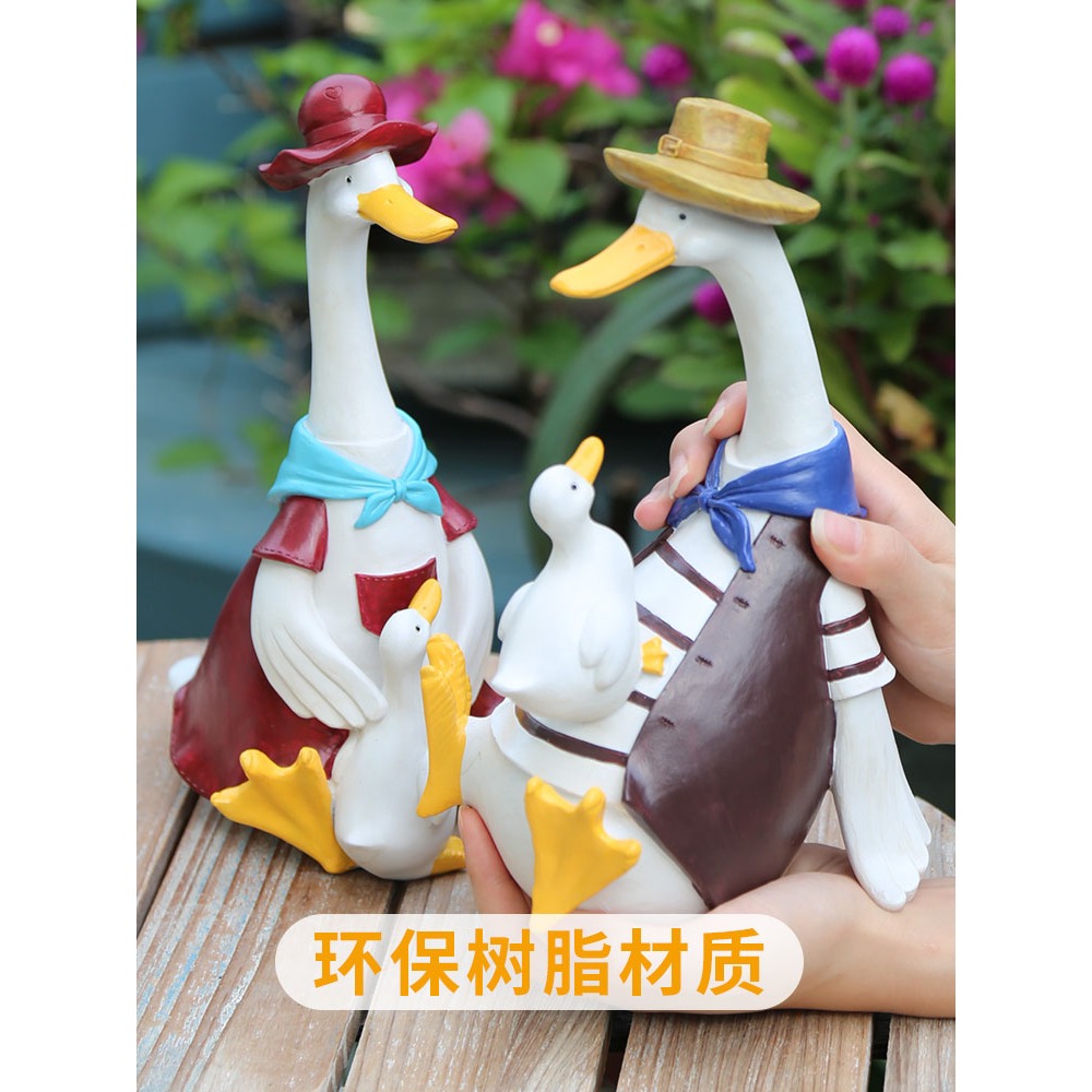 創意鄉村卡通鴨子擺件可愛仿真動物戶外庭院花園陽臺裝飾造景擺設-細節圖3