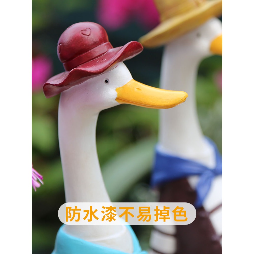 創意鄉村卡通鴨子擺件可愛仿真動物戶外庭院花園陽臺裝飾造景擺設-細節圖4