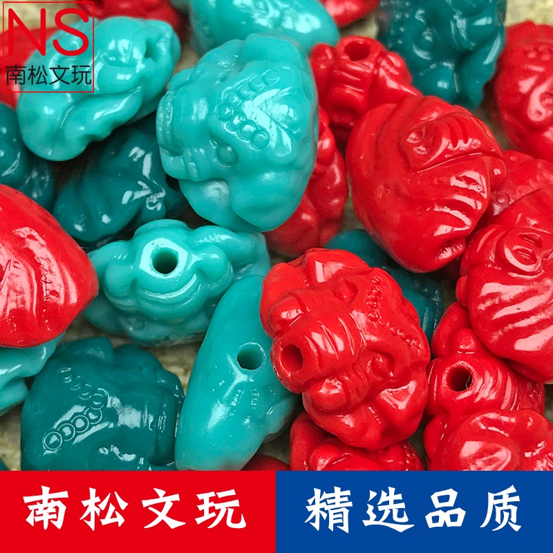 雪巴象神背雲大象側掛頂腰珠星月金剛琉璃珠文玩配飾佛頭新款-細節圖2
