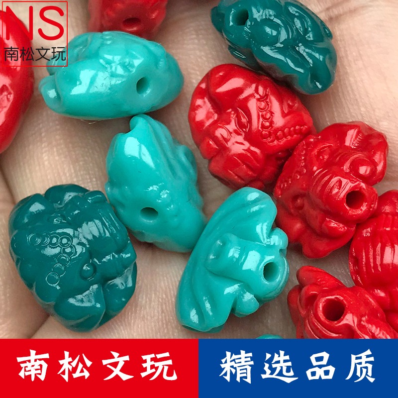 雪巴象神背雲大象側掛頂腰珠星月金剛琉璃珠文玩配飾佛頭新款-細節圖3