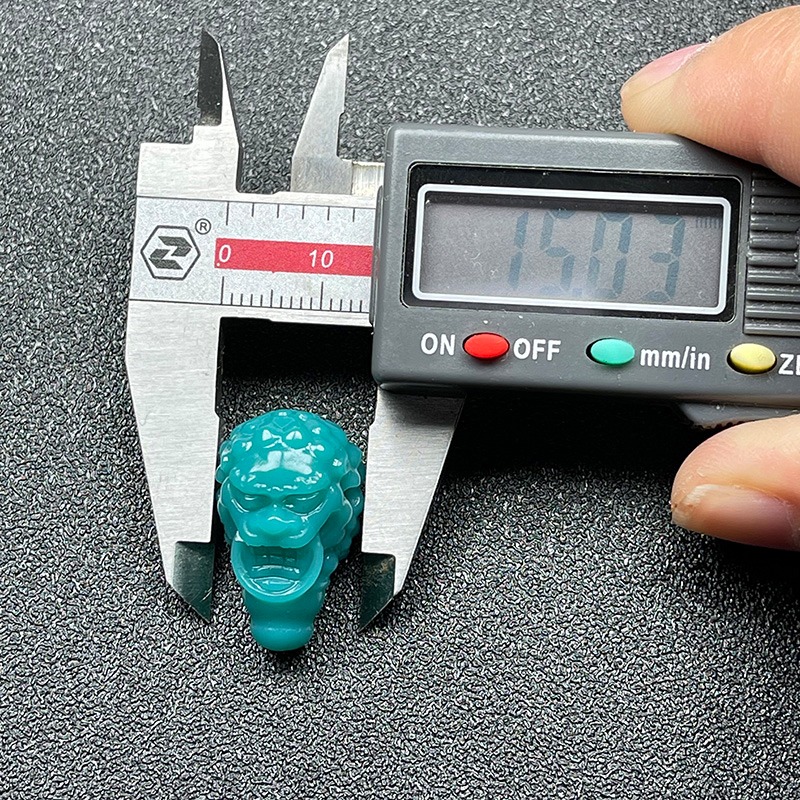 雪巴三通獅子頭鋪首三通雕刻星月金剛琉璃珠文玩配飾佛頭佛塔配件-細節圖5