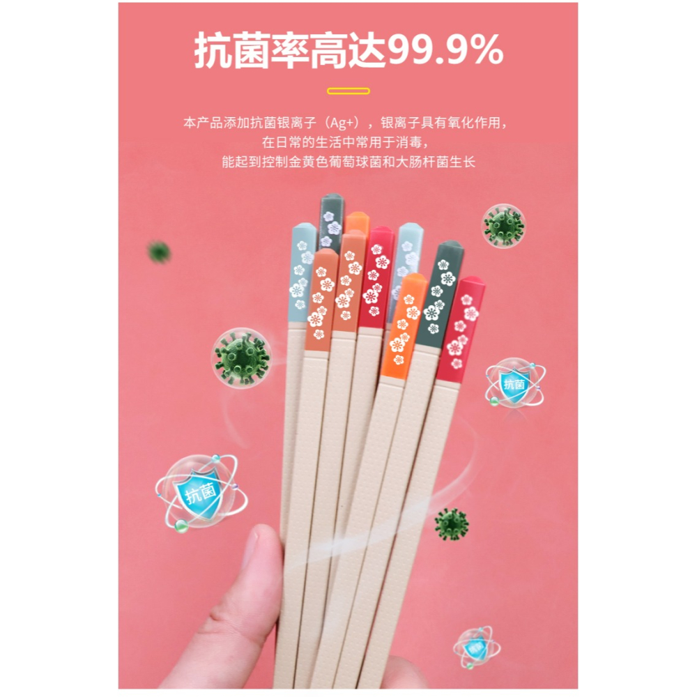巴拉熊筷子家用高檔一人一筷防滑防黴耐高溫輕奢日式合金家庭公筷-細節圖7