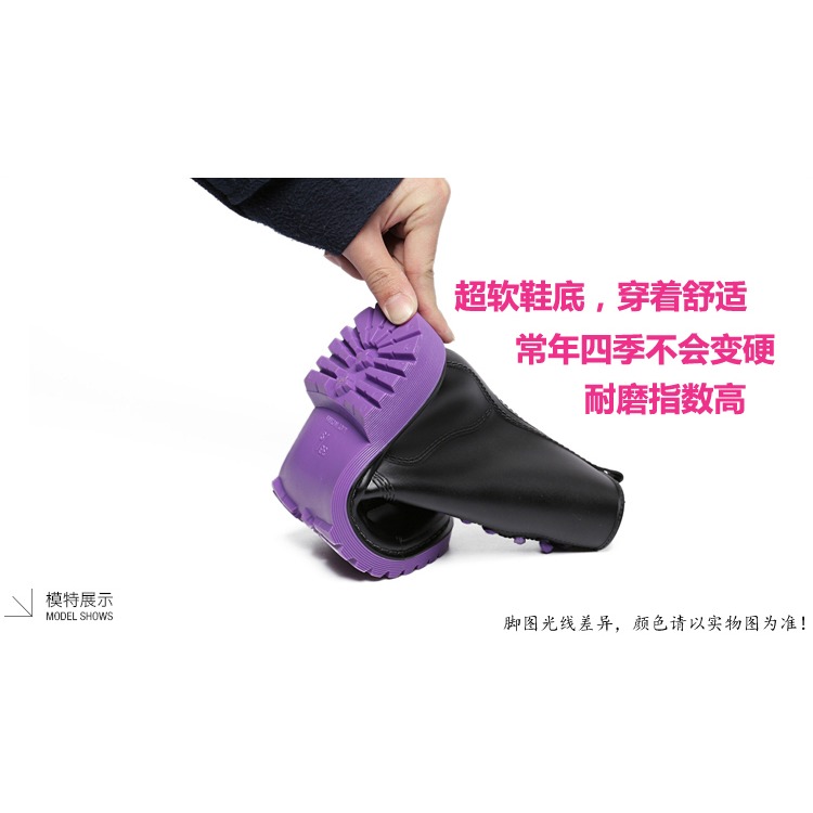 新款韓國時尚防滑雨鞋女短筒冬低幫水鞋女雨靴 馬丁膠鞋水靴成人-細節圖10