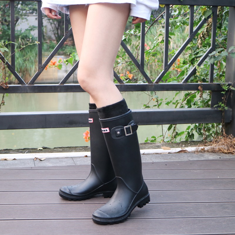 新品秋冬韓國雨鞋女士高筒防水鞋女成人長筒雨靴馬丁膠鞋水靴防滑-細節圖9