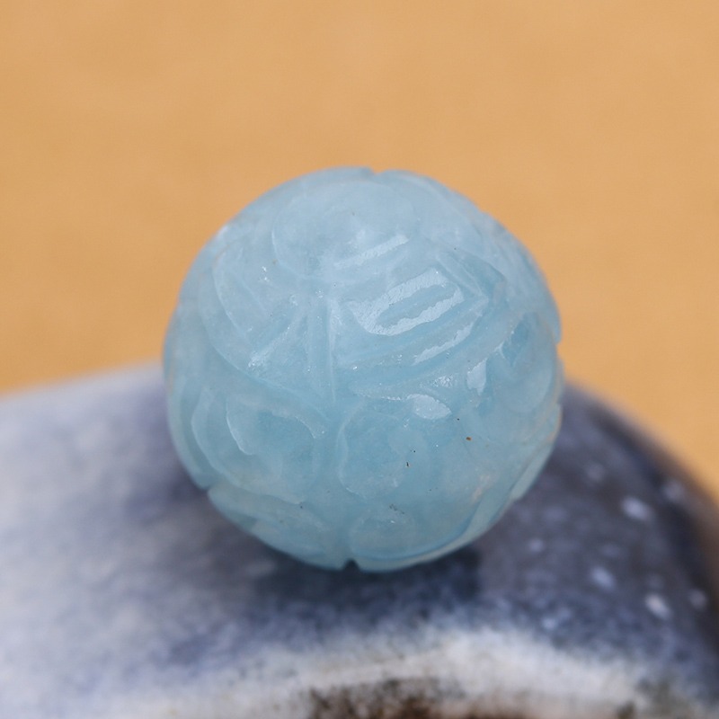 紫雲母天河石薔薇石草莓晶南紅瑪瑙海藍寶回紋珠龍紋珠配多寶散珠-細節圖4