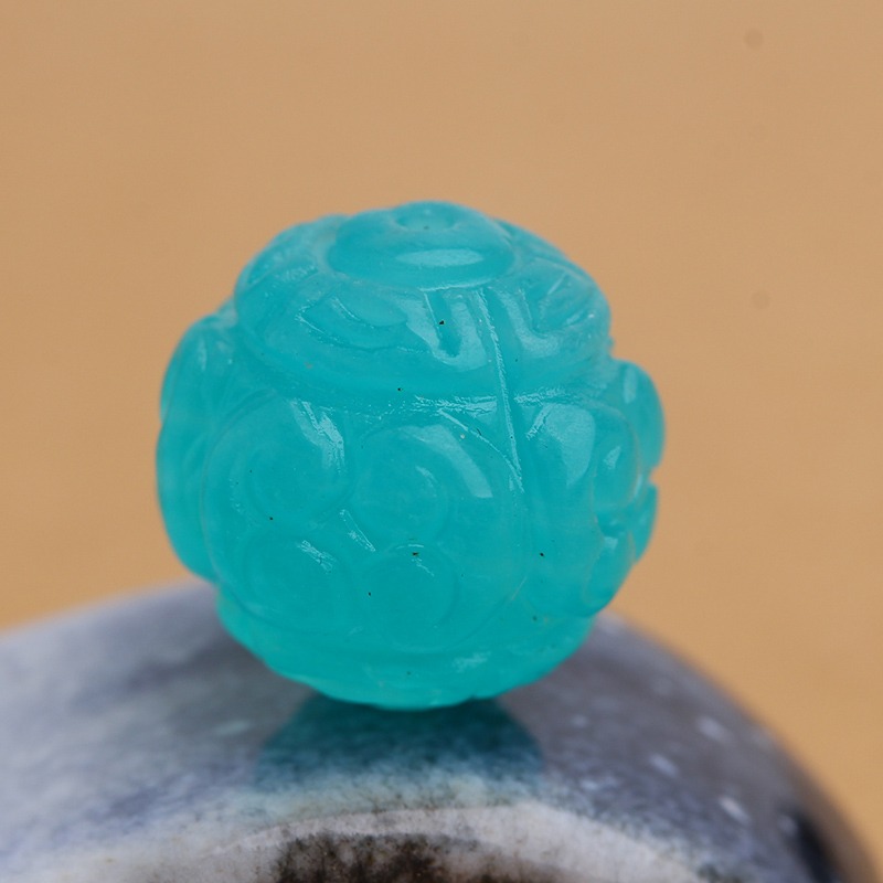 紫雲母天河石薔薇石草莓晶南紅瑪瑙海藍寶回紋珠龍紋珠配多寶散珠-細節圖5