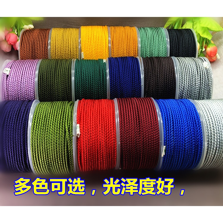 手工編織無彈力2mm龍鱗繩製作手把件項鏈吊墜掛繩DIY手繩紅繩子-細節圖5