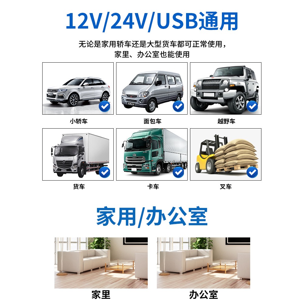 車載風扇大貨車24v伏12v製冷汽車小麪包車雙頭車用強力靜音電風扇-細節圖4