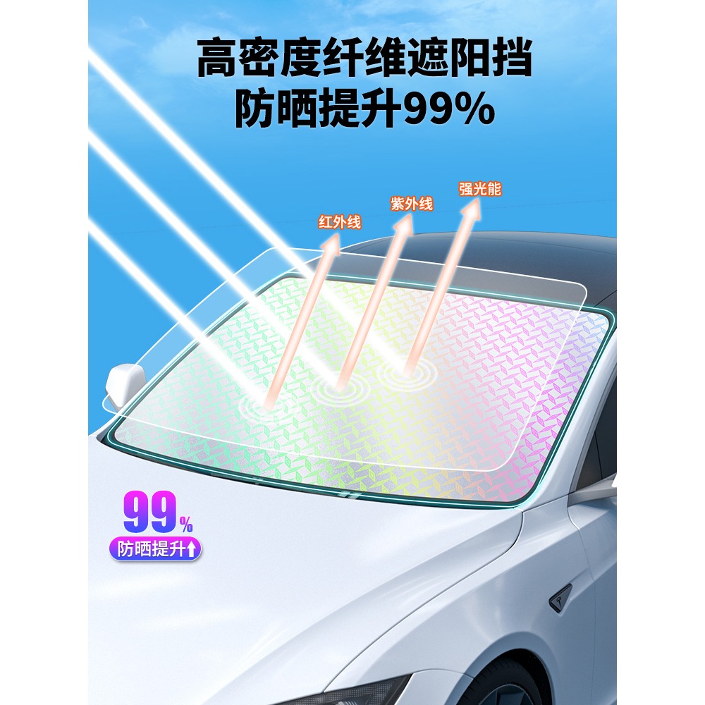 汽車遮陽擋防曬隔熱遮陽簾前擋風玻璃遮陽板夏季車內窗簾擋光神器-細節圖3