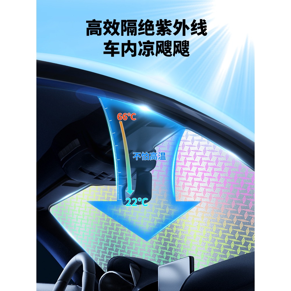 汽車遮陽擋防曬隔熱遮陽簾前擋風玻璃遮陽板夏季車內窗簾擋光神器-細節圖5