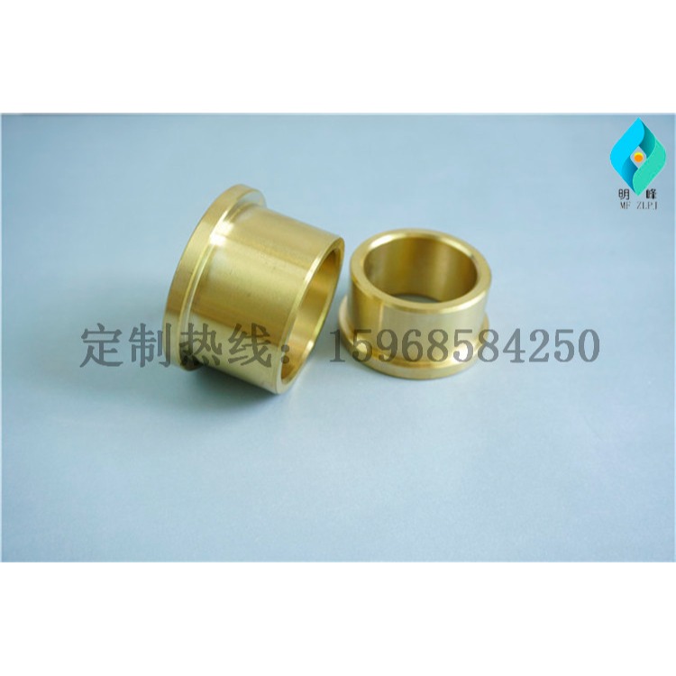 定製非標耐磨黃銅套襯套襯芯加工法蘭套八字油槽來圖定做軸類銅套-細節圖9