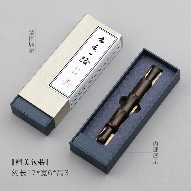 日式簡約紅木竹節毛筆筆擱擱筆架 黃銅成人書法鎮紙鎮尺文房四寶擱筆臺筆山 實木質創意文鎮定製logo刻字V-細節圖5