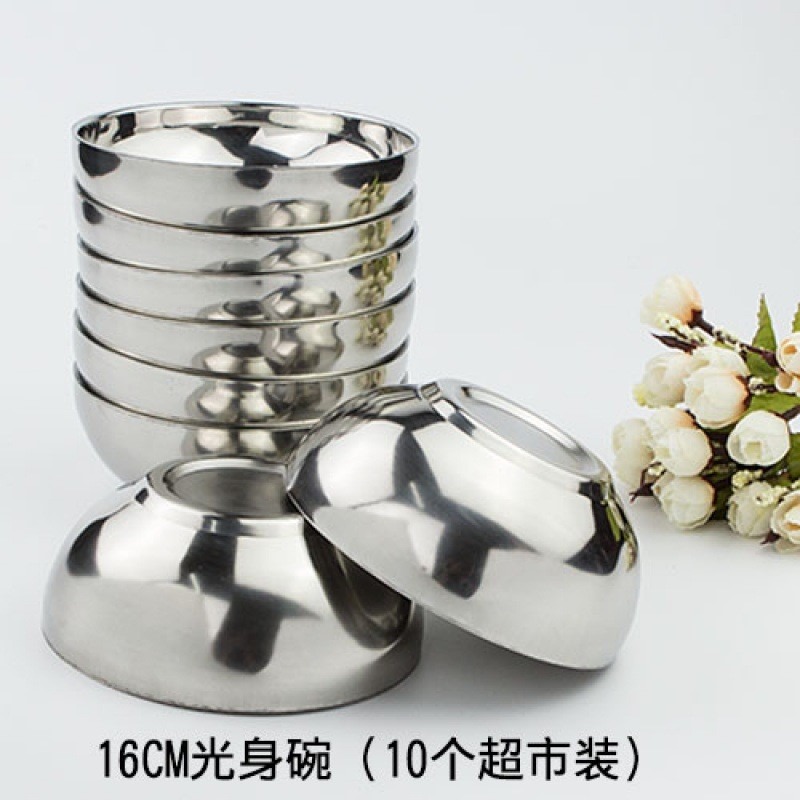 10個裝不銹鋼碗雙層隔熱防燙碗大號家用飯碗湯碗兒童小碗防摔商用-細節圖10