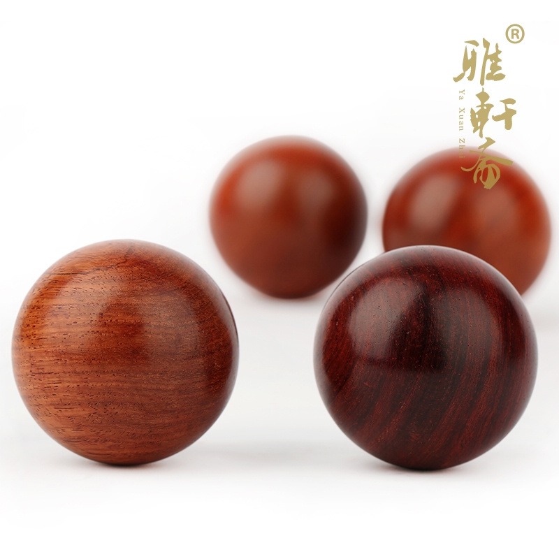 紅木 手球 木老人健身球手把件  實木質保健球工藝品-細節圖2
