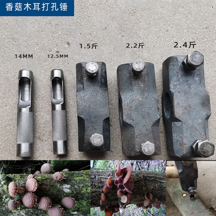 椴木種植香菇樹打孔錘打洞器帶鉆頭菌木耳點種接種工具雙頭錘子-細節圖2