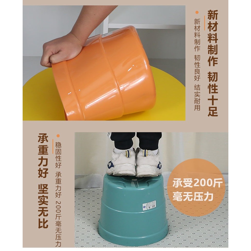 傑利來塑料凳子家用矮凳小板凳小圓凳大人結實耐用兒童幼兒園客廳-細節圖7