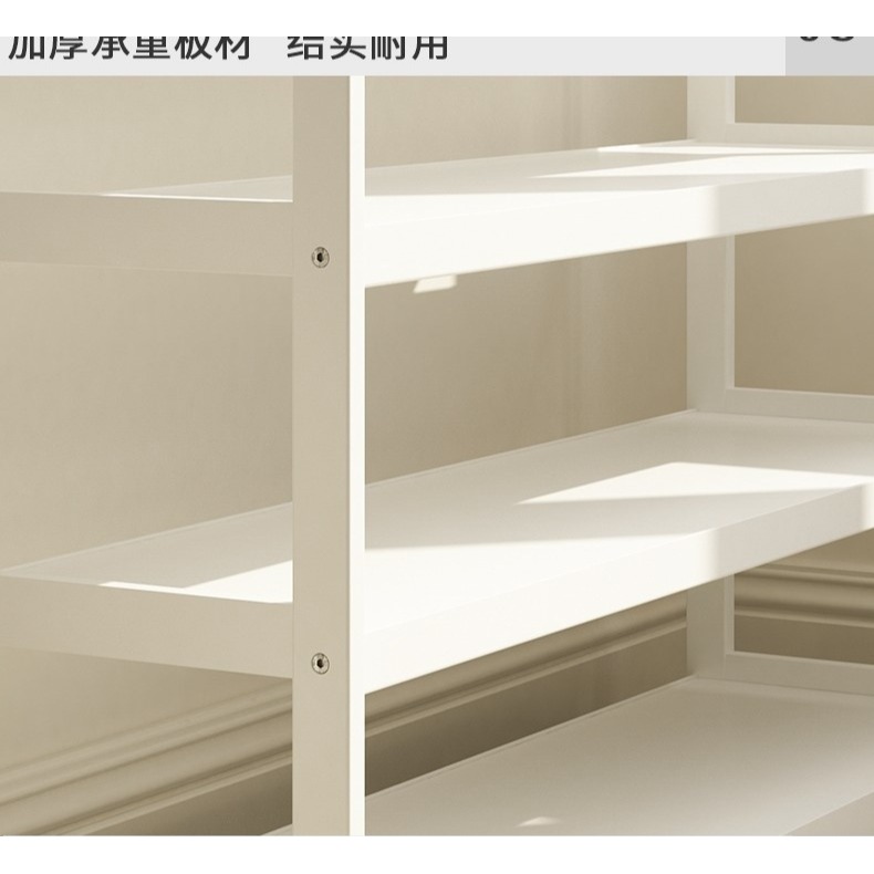 塵無門鞋架簡易門口樓道室外白色竹子鞋櫃實木質鞋架子多層家用-細節圖10