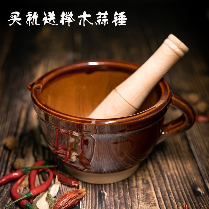 傣味舂雞腳家用實木搗蒜研磨器花椒桶舂木磨辣椒神器擂缽對窩杵-細節圖2