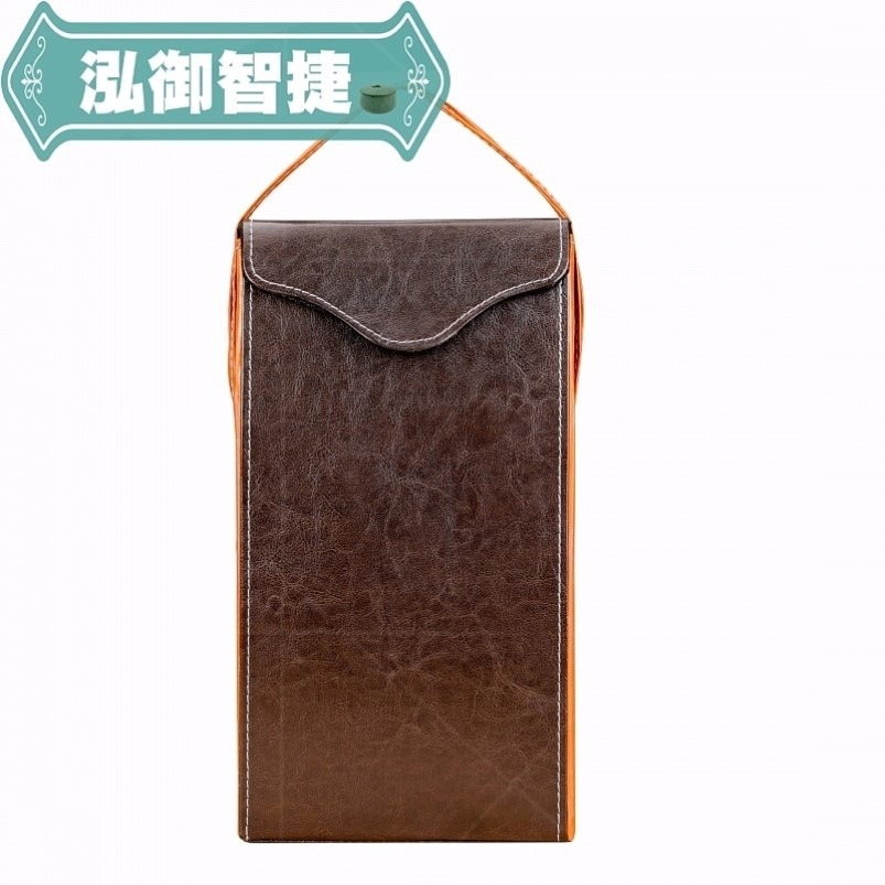 紅酒包裝袋盒子高檔禮盒禮品手提皮袋單支雙支葡萄酒皮盒通用-細節圖4