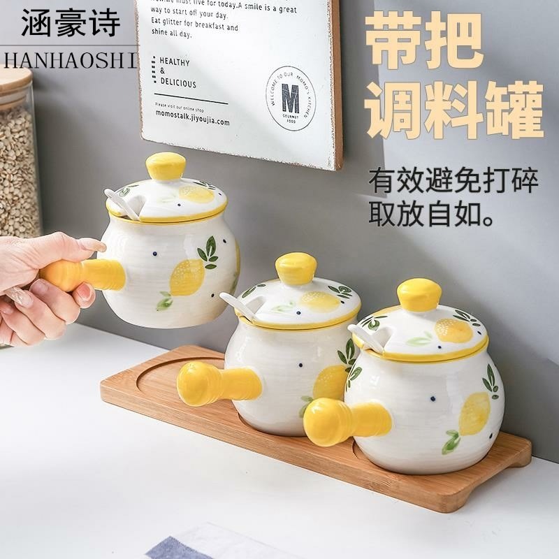 陶瓷調料罐調料盒調味罐家用廚房鹽罐白罐辣椒油罐豬油罐耐高溫-細節圖2