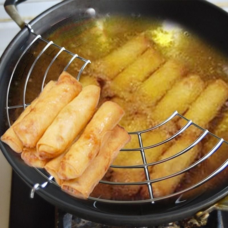過濾瀝油炸架油炸網架油炒鍋廚房漏油滴煎半圓形不銹鋼油隔油-細節圖3