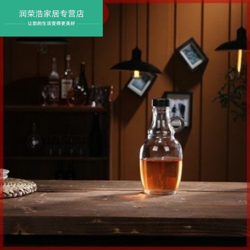 2/10斤釀酒浸酒泡酒玻璃酒瓶葡萄加厚小口大肚密封罐大號透-細節圖4