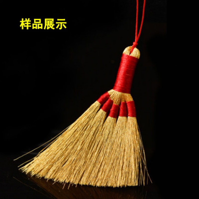 金線金掃把手工編織線 diy金掃帚金絲線 流蘇線金銀線紅繩纏繞線-細節圖3