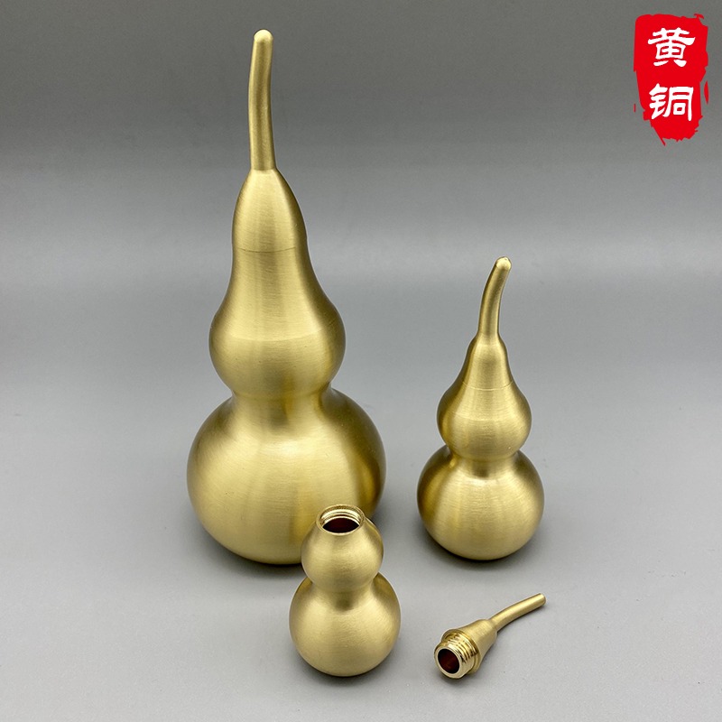 銅葫蘆擺件純銅開口八卦銅葫蘆辦公桌家居客廳開蓋空心銅葫蘆禮物-細節圖2