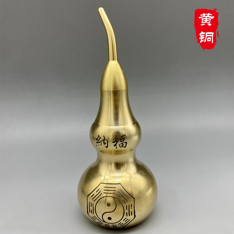銅葫蘆擺件純銅開口八卦銅葫蘆辦公桌家居客廳開蓋空心銅葫蘆禮物-細節圖5
