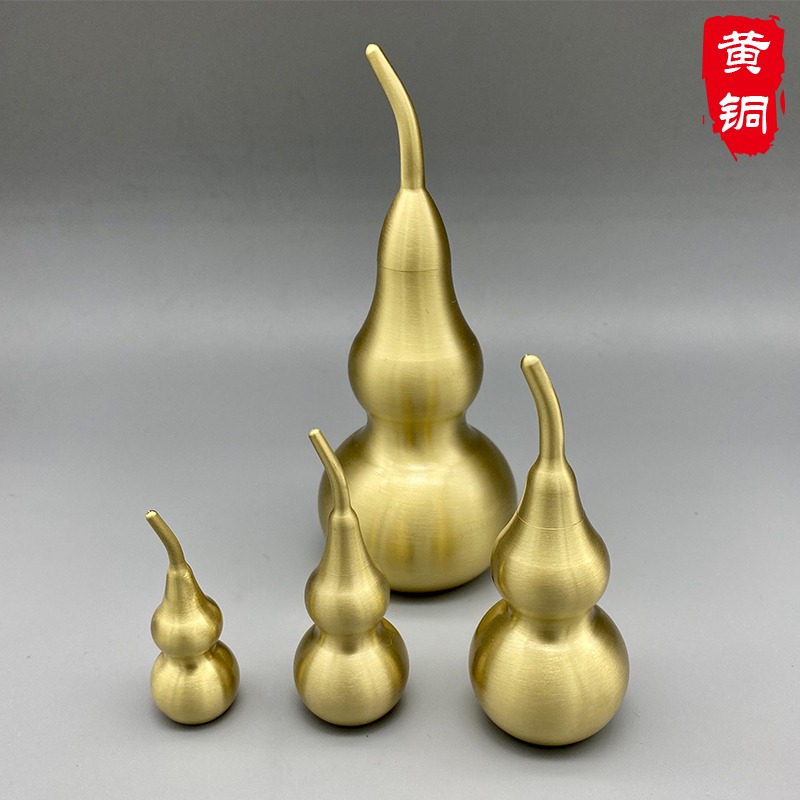 銅葫蘆擺件純銅開口八卦銅葫蘆辦公桌家居客廳開蓋空心銅葫蘆禮物-細節圖10